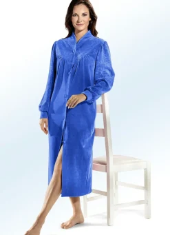Clearance Miss Ulrike Hausmantel mit zauberhafter Strukturierung ROYALBLAU