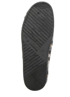 New BADER Hausschuh aus gemustertem Textilmaterial GRAU-MULTICOLOR
