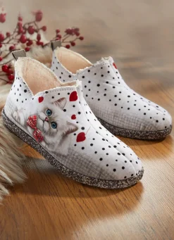 BADER Hausschuh Felina von Varomed WEISS-GRAU