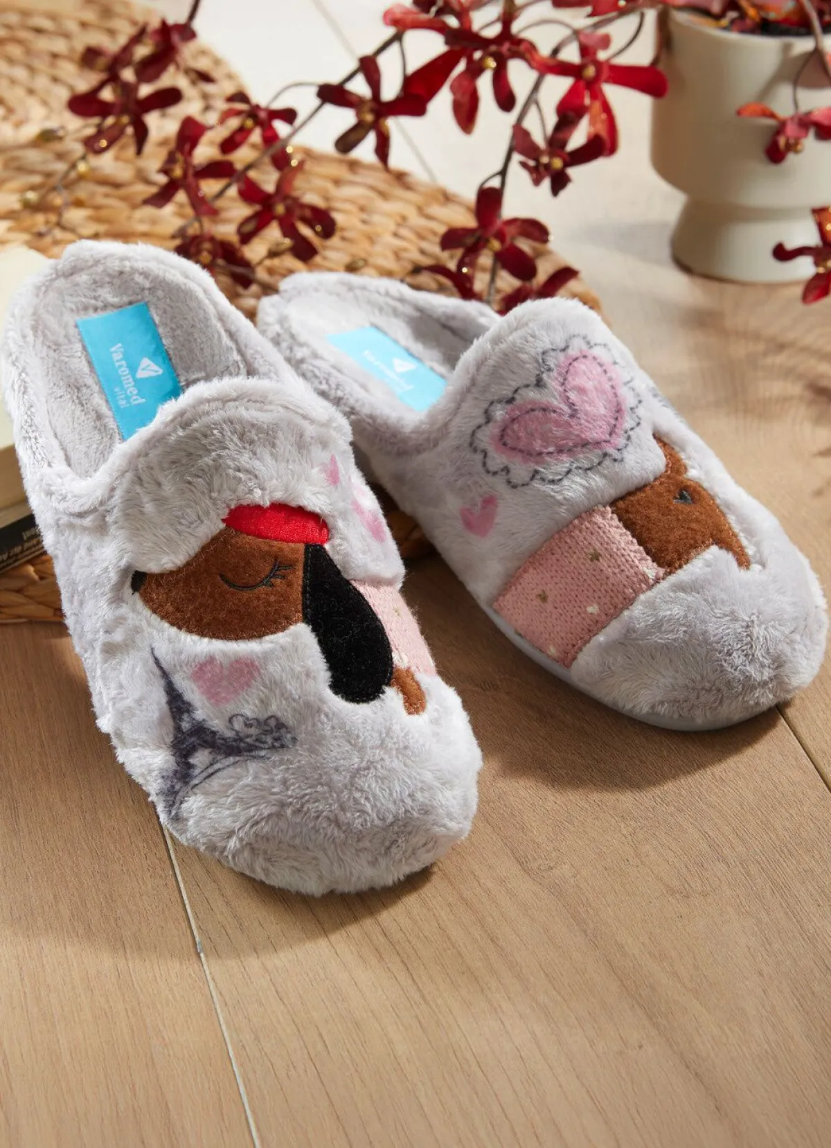 Outlet BADER Hausschuh mit Gummi-Laufsohle CREME