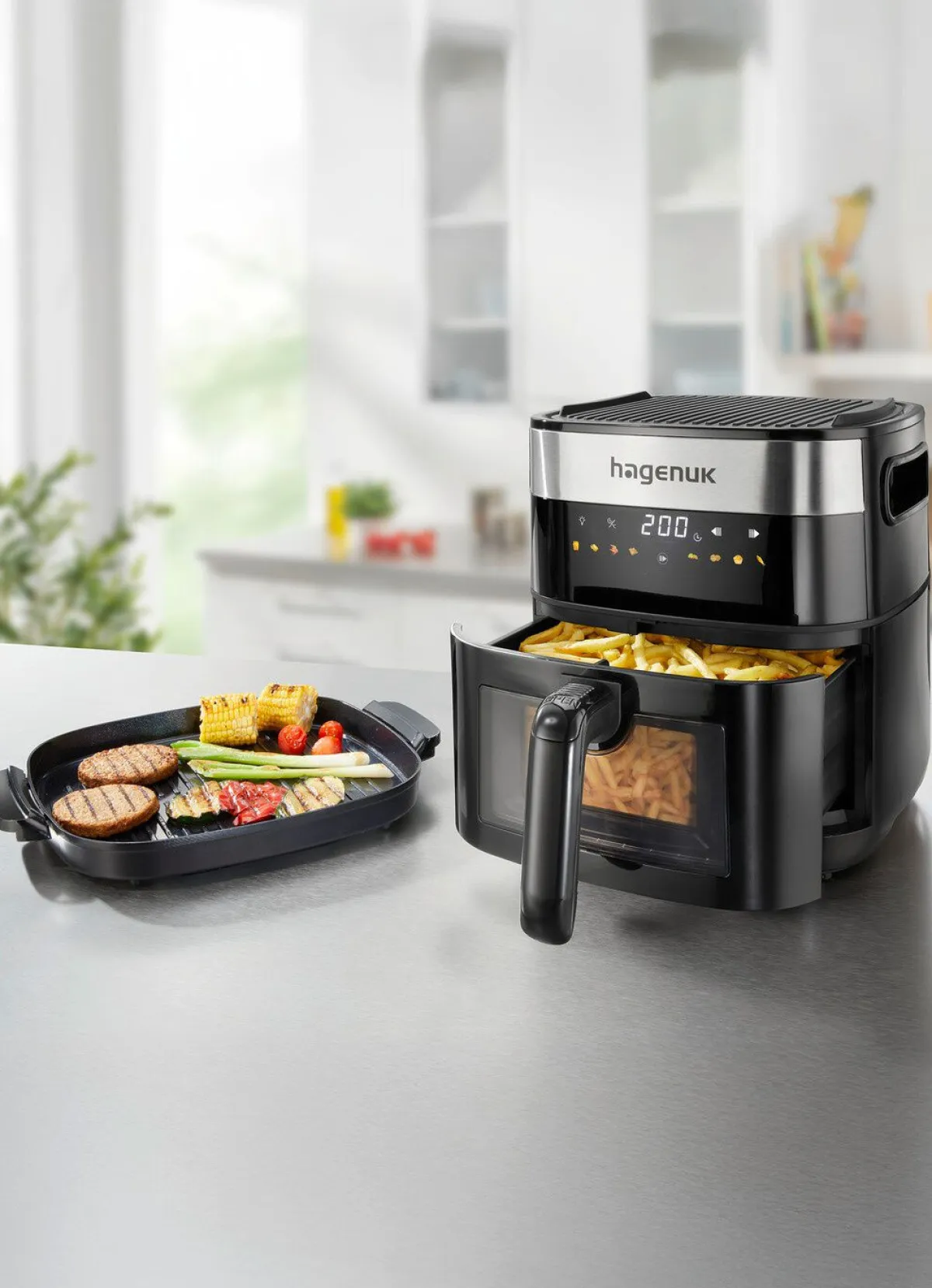 Best BADER Heißluft-Fritteuse 2-in-1 SCHWARZ
