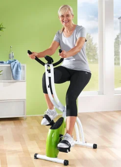 New VITALMAXX Heimtrainer Fitness-Bike WEISS/LIMEGREEN