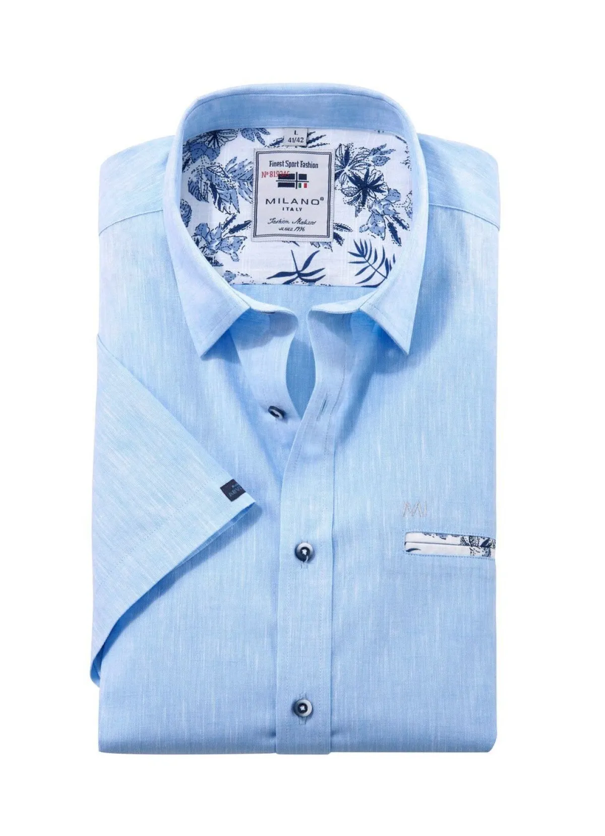 New MILANO ITALY Hemd von "" in 2 Farben BLEU MELIERT
