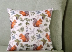 BADER Herbstlicher Kissenbezug mit Eichhörnchen-Motiv BUNT