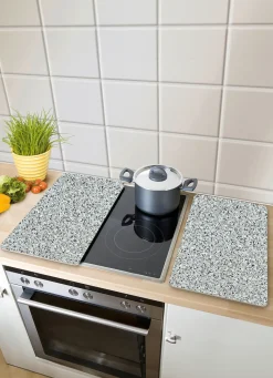 Clearance WENKO Herdabdeckplatten , 2er-Set GRANIT
