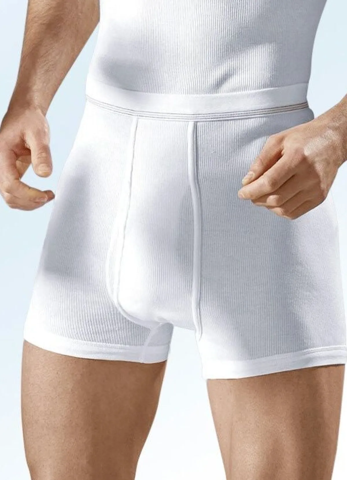 Online HERMKO Dreierpack Unterhosen aus Doppelripp mit Eingriff, weiß WEISS