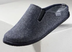 Sale BADER Herren-Hausschuh aus Wollfilz JEANSBLAU
