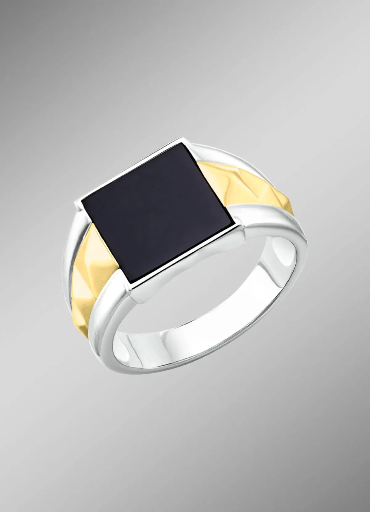 Clearance BADER Herrenring in Bicolor mit Achat