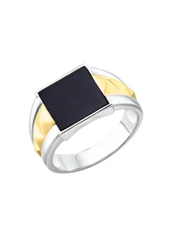 Clearance BADER Herrenring in Bicolor mit Achat