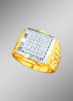 Outlet BADER Herrenring in Bicolor mit Brillanten