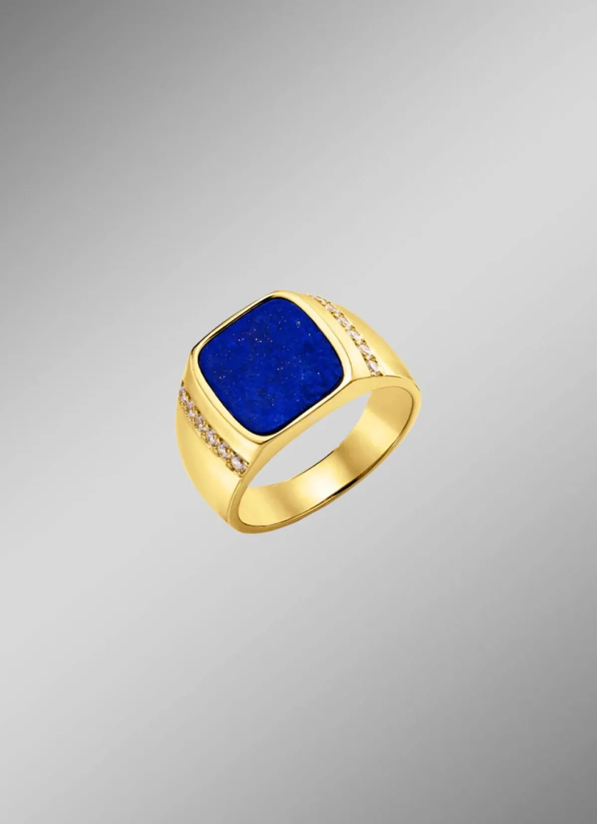 Sale BADER Herrenring mit Lapislazuli und Zirkonia