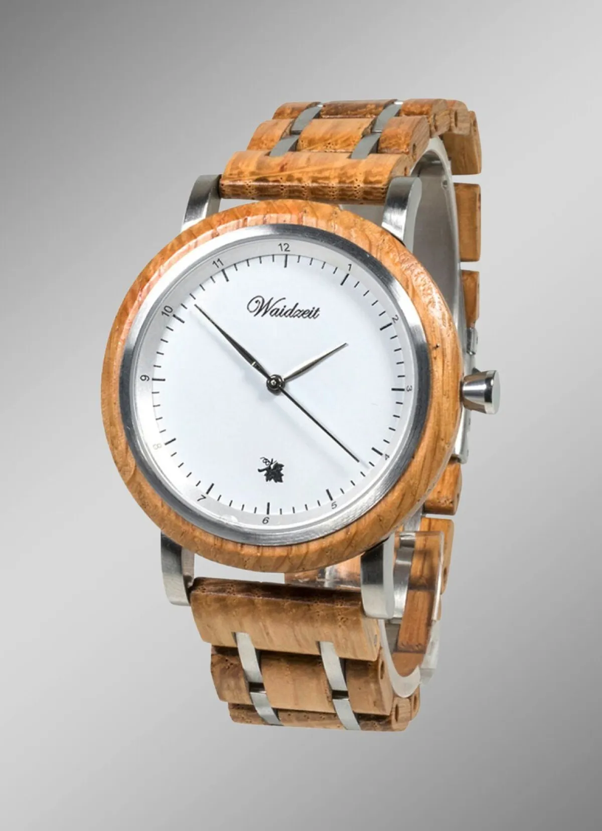 New WAIDZEIT Herrenuhr mit Holzband der Marke