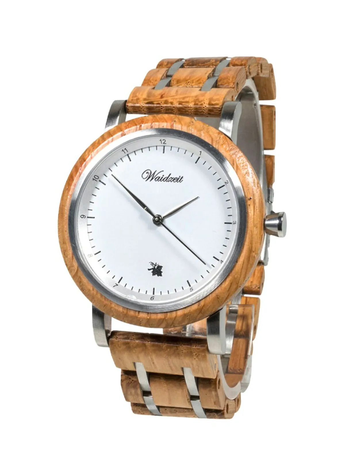 New WAIDZEIT Herrenuhr mit Holzband der Marke