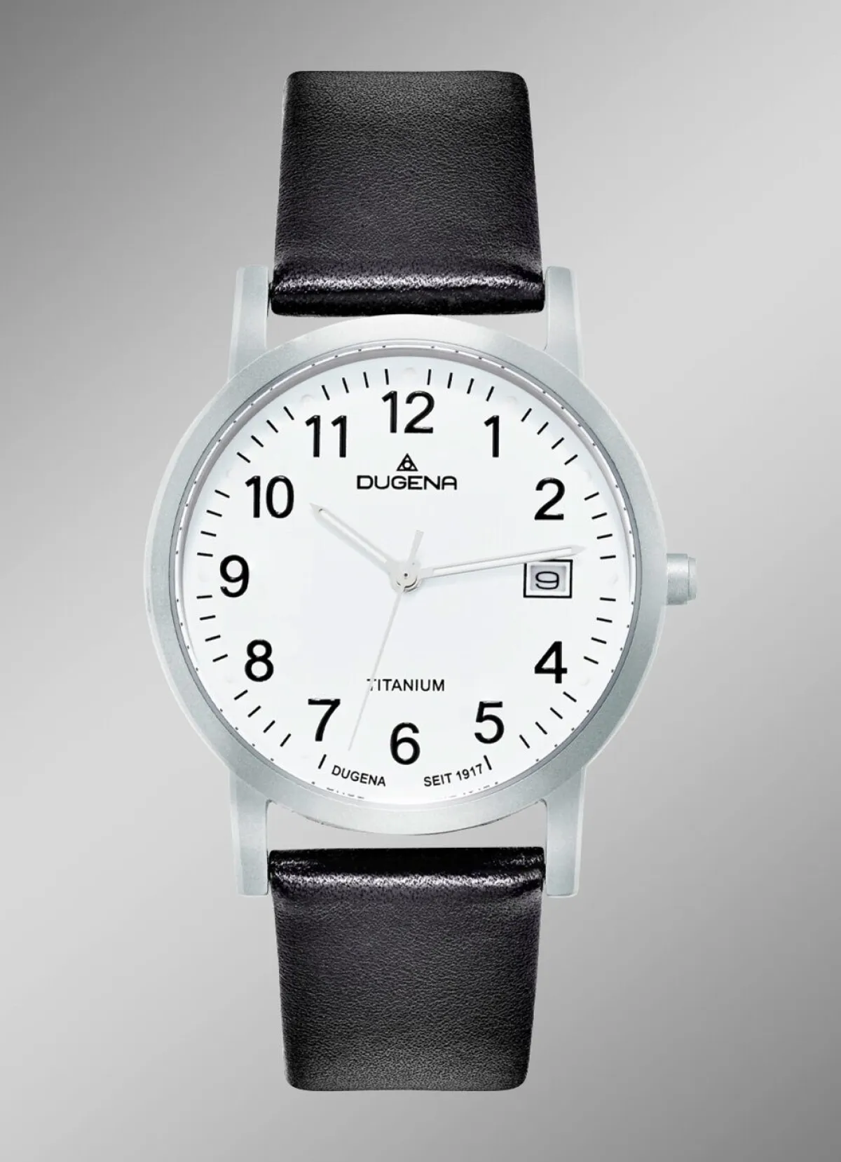 Discount DUGENA Herrenuhr mit Titangehäuse und Lederband