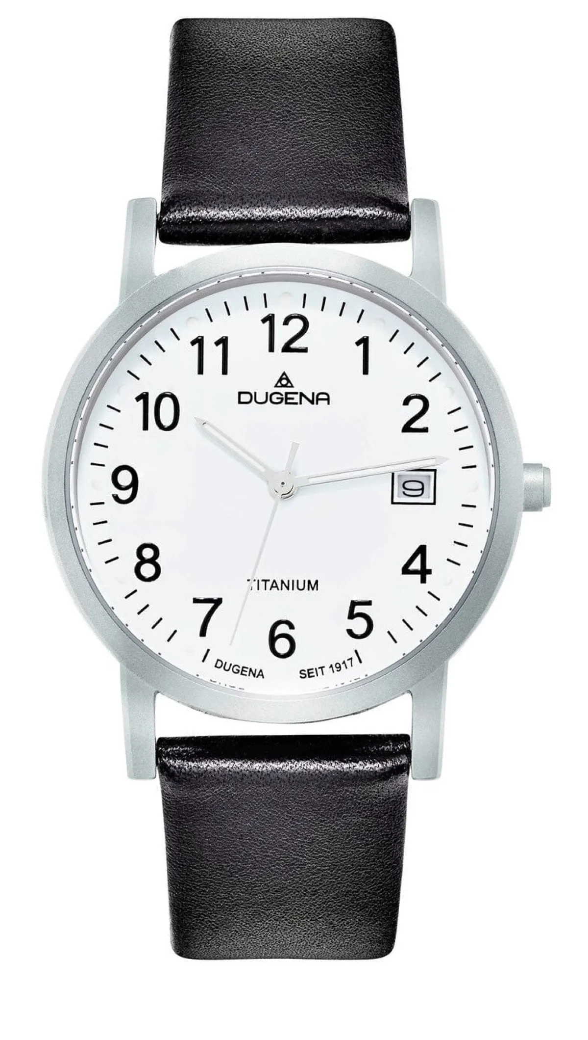 Discount DUGENA Herrenuhr mit Titangehäuse und Lederband