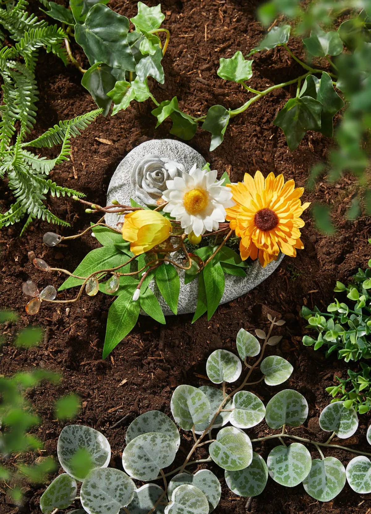 Online TELEFUNKEN Herzarrangement „Gerbera“ grau-gelb