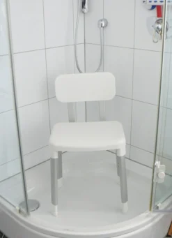 Best BADER Höhenverstellbarer Dusch-und Badestuhl WEISS