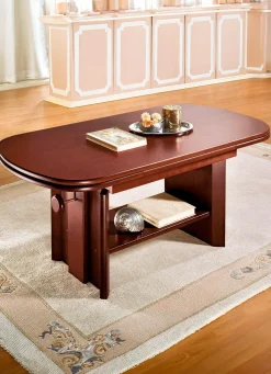 New BADER Höhenverstell- und ausziehbarer Couchtisch NUSSBAUM