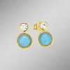 New BADER Himmlische Eleganz: Ohrstecker mit echten blauen Chalcedonen