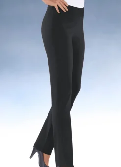 New KLAUS MODELLE MADE IN GERMANY Hochelastische Hose in 13 Farben SCHWARZ