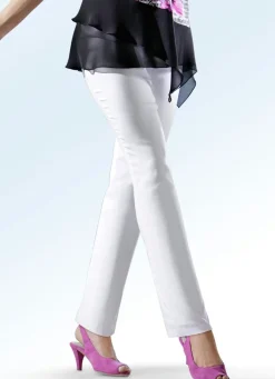 KLAUS MODELLE MADE IN GERMANY Hochelastische Hose WEISS