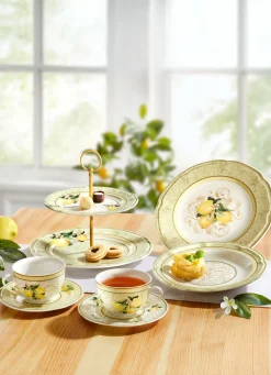 Outlet BADER Hochwertige Fine-Bone-China-Porzellan-Serie WEISS-GELB