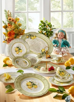 Outlet BADER Hochwertige Fine-Bone-China-Porzellan-Serie WEISS-GELB