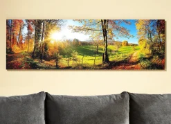 Best BADER Hochwertige Kunstdruck „Zauberhafte Landschaft im Herbst“ GRÜN
