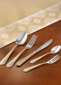 Best BADER Hochwertiges Menübesteck für 6 Personen SILBER-GOLD