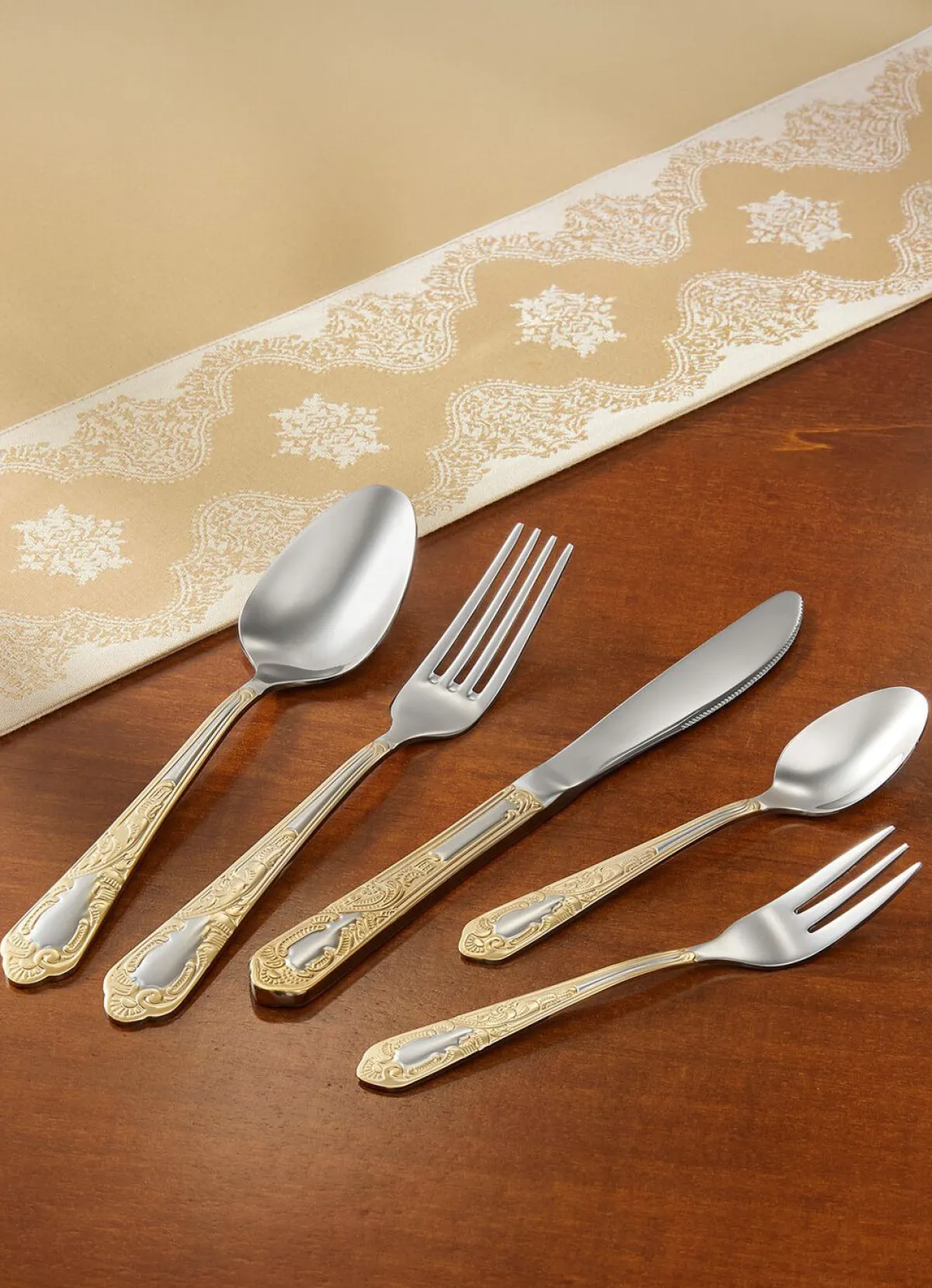 Best BADER Hochwertiges Menübesteck für 6 Personen SILBER-GOLD