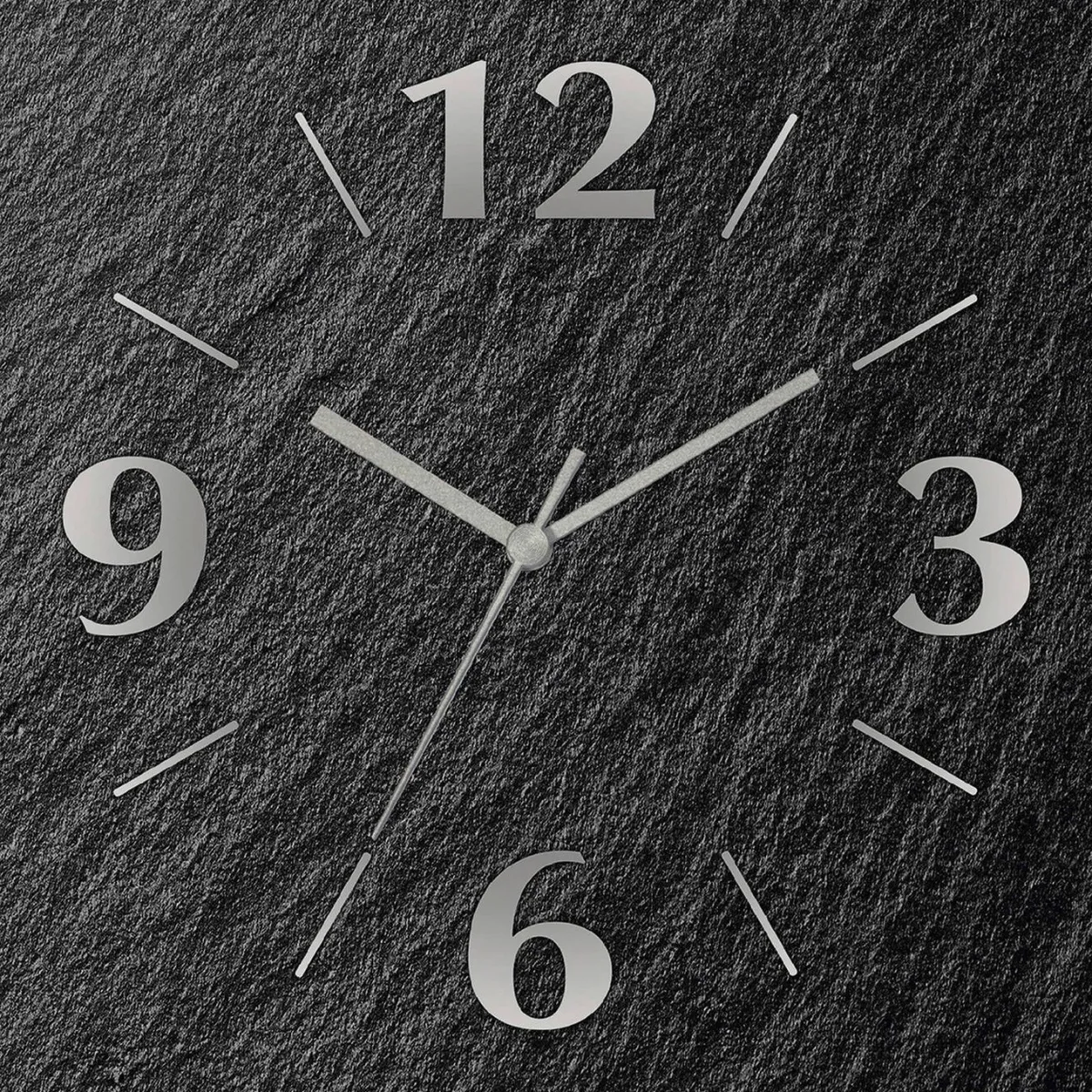 Best BADER Hochwertige Wanduhr in Schiefer-Optik ANTHRAZIT
