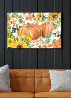 Hot BADER Hochwertig gefertigtes Leinwandbild mit Digitaldruck GELB-ORANGE-GRÜN
