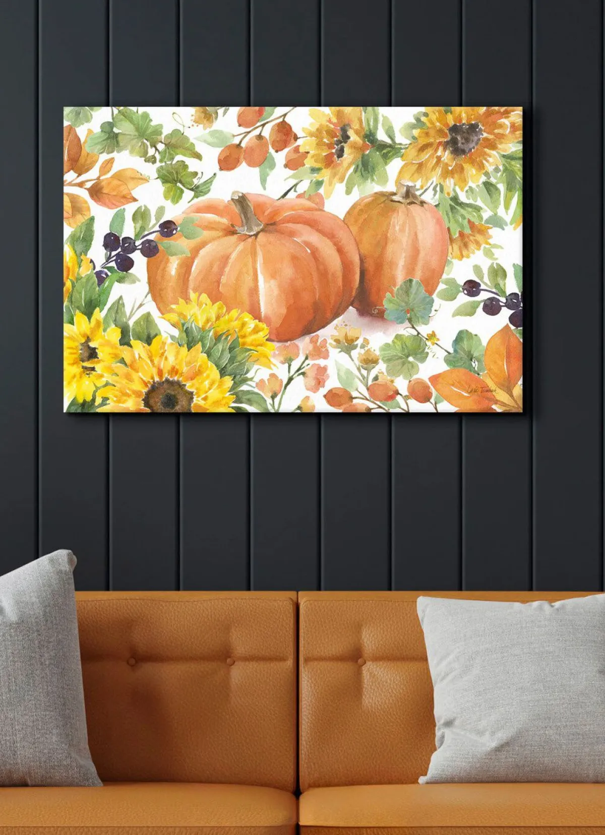 Hot BADER Hochwertig gefertigtes Leinwandbild mit Digitaldruck GELB-ORANGE-GRÜN