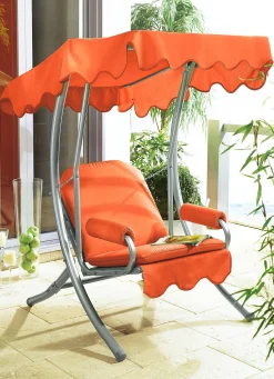 Clearance BADER Hollywood-Schaukel mit Gestell aus verzinktem Stahlrohr ORANGE