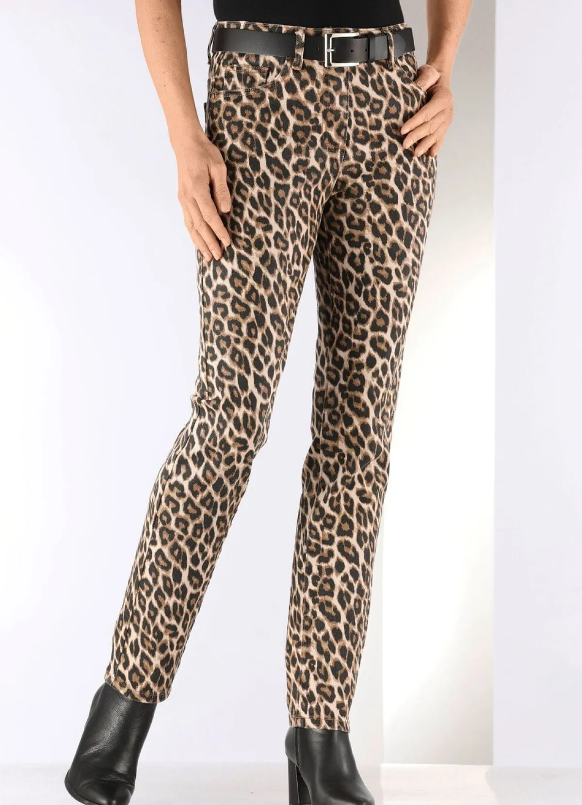 BADER Hose in angesagter Leo-Dessinierung BEIGE-SCHWARZ-BRAUN