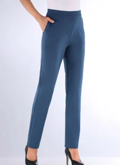 New KLAUS MODELLE MADE IN GERMANY Hose in bequemer Schlupfform JEANSBLAU