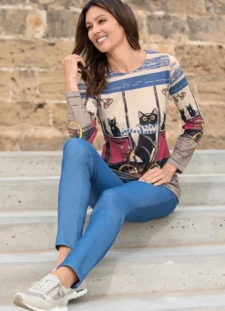 Outlet COSMA Hose in Denim-Optik JEANSBLAU