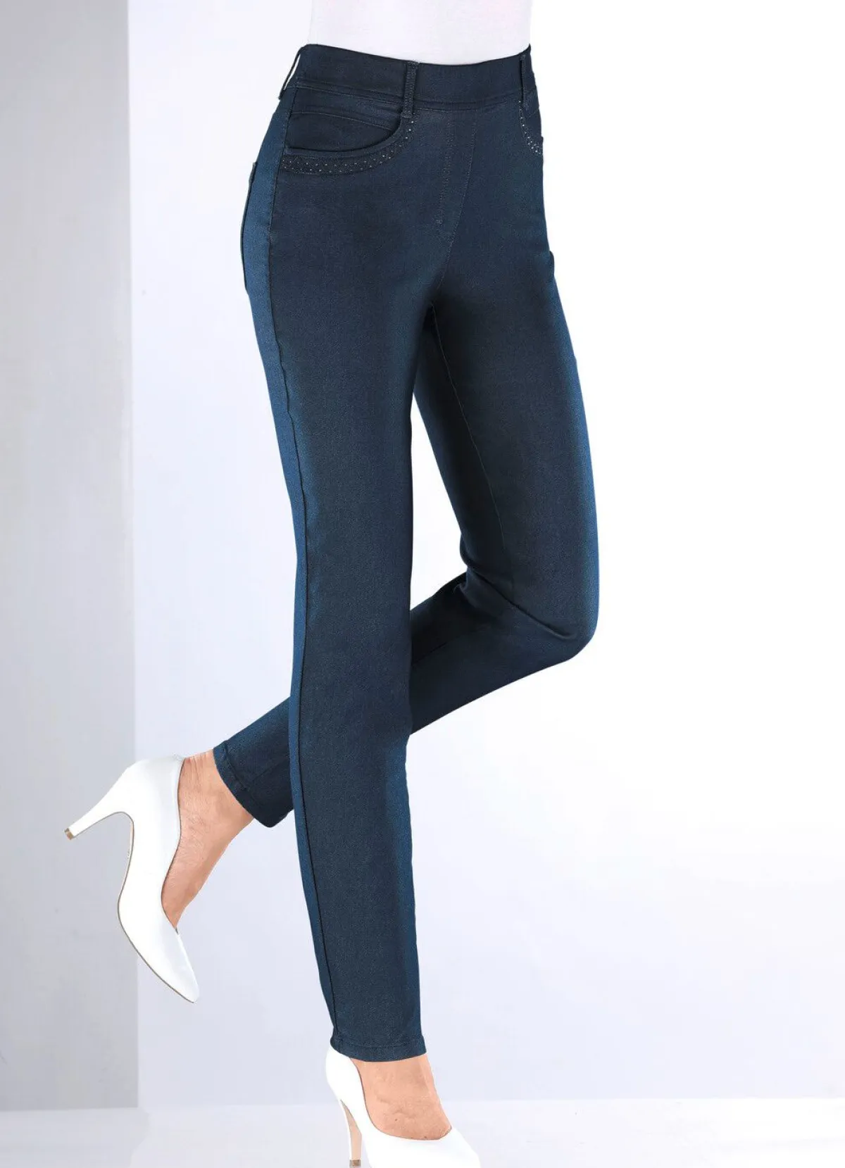 Clearance COSMA Hose in Denim-Optik DUNKELBLAU