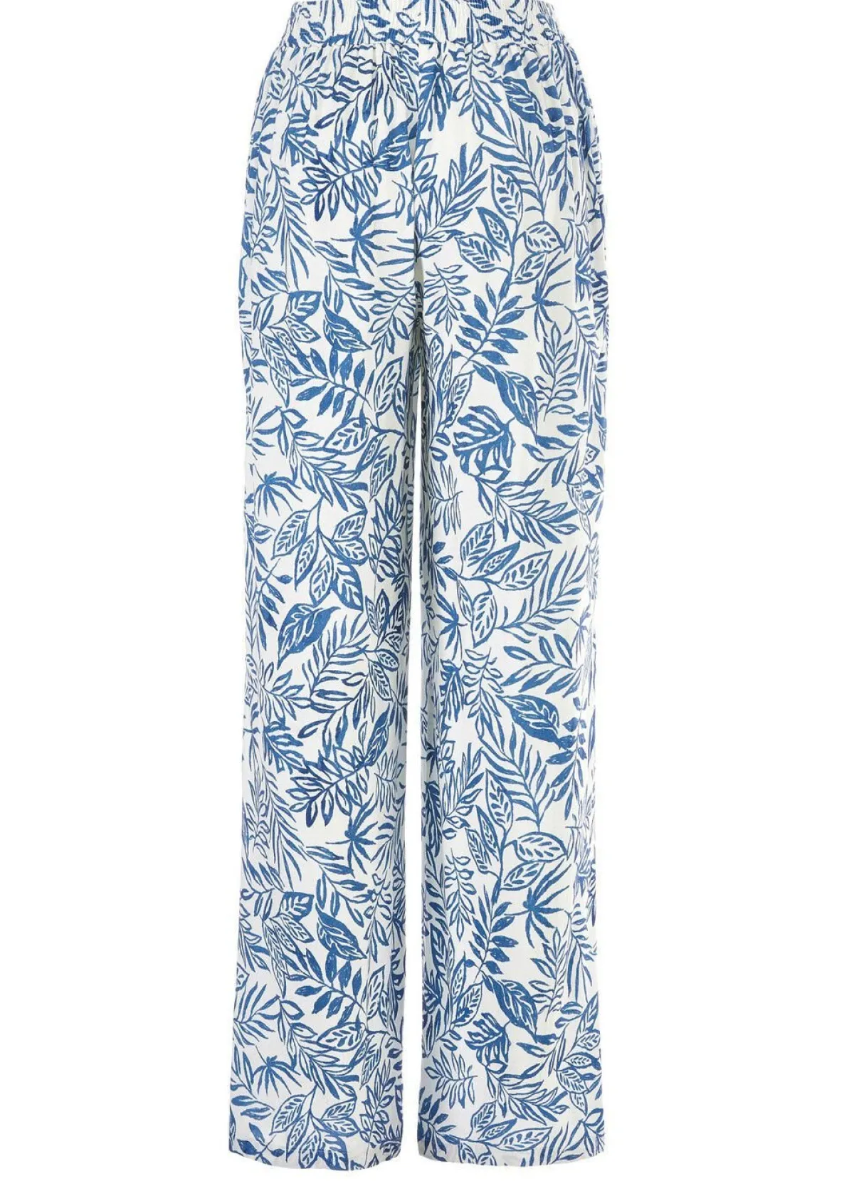 Hot BADER Hose in modischer Weite ECRU-BLAU