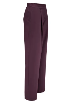 Online BADER Hose mit Bundfalten in modischer Weite AUBERGINE