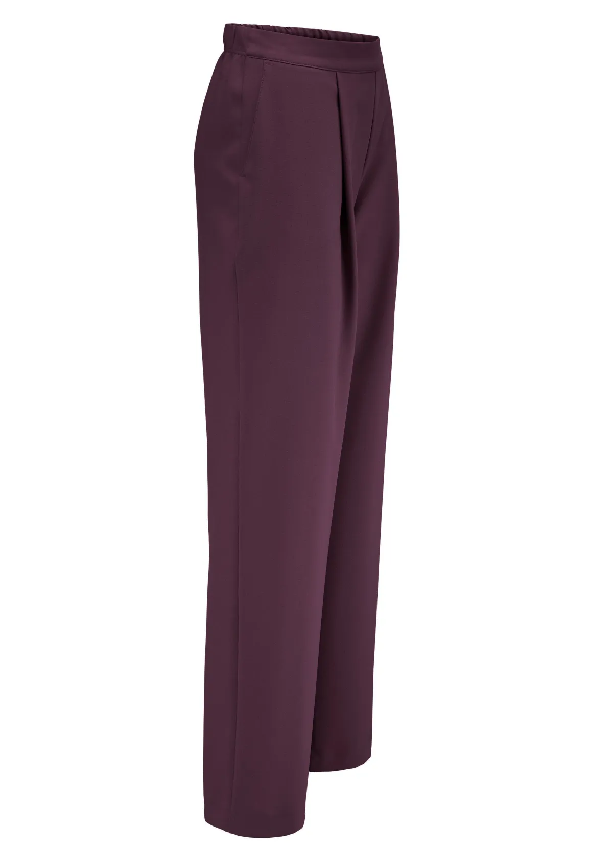 Online BADER Hose mit Bundfalten in modischer Weite AUBERGINE