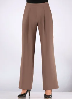Online BADER Hose mit Bundfalten in modischer Weite MITTELBRAUN