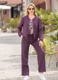 New B/ANCA Hose mit Dehnbund-Einsatz AUBERGINE