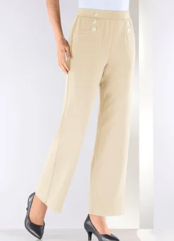Clearance BADER Hose mit dekorativen Zierknöpfen BEIGE
