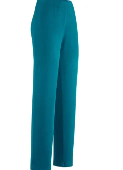 Outlet KLAUS MODELLE MADE IN GERMANY Hose mit edlem Glanz in Extra-Kurzgrößen PETROL