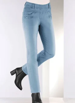 Sale BADER Hose mit funkelnden Glitzersteinchen HELLBLAU