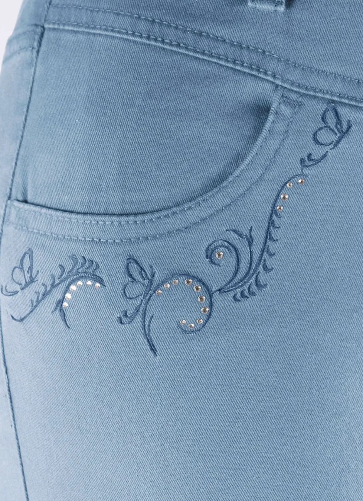 Sale BADER Hose mit funkelnden Glitzersteinchen HELLBLAU