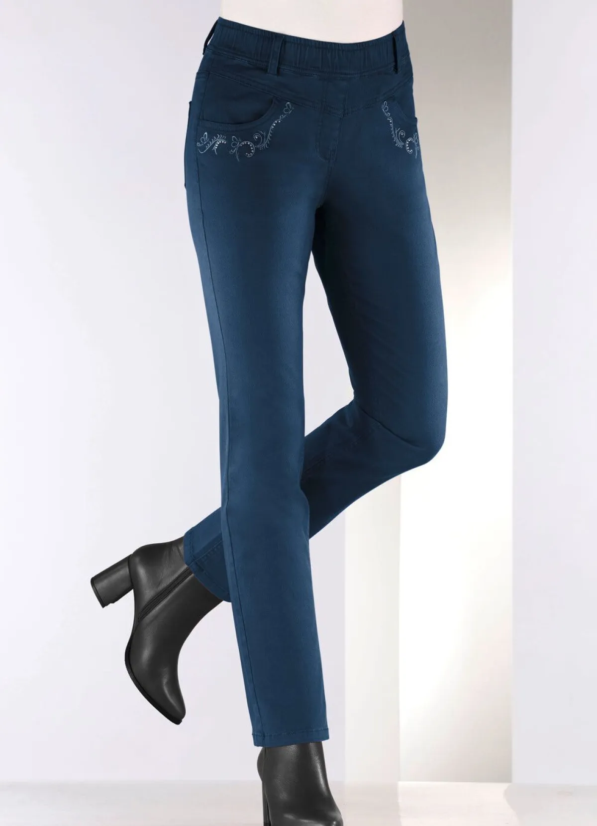 Outlet BADER Hose mit funkelnden Glitzersteinchen DUNKELBLAU