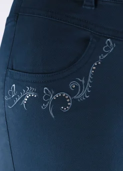 Outlet BADER Hose mit funkelnden Glitzersteinchen DUNKELBLAU