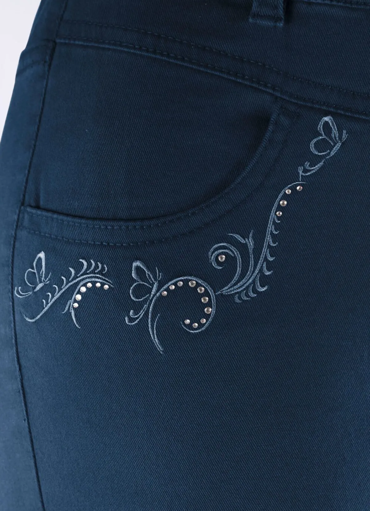Outlet BADER Hose mit funkelnden Glitzersteinchen DUNKELBLAU